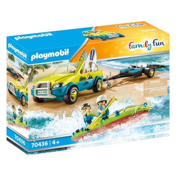 PLAYMOBIL FAMILY FUN HOTEL BEACH CAR WITH CANOE